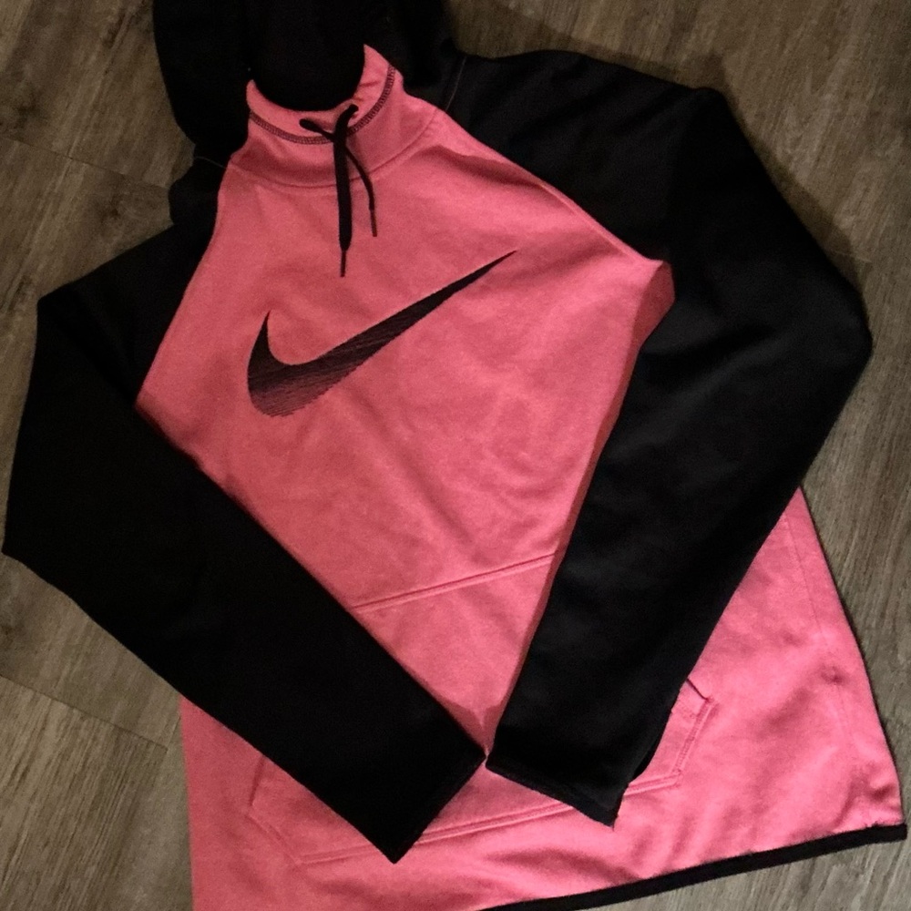 Nike Pink and Black Hoodie